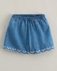 Nordstrom Nordstrom Kids' Embroidered Scalloped Hem Cotton Chambray Shorts - 1