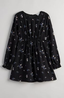 Nordstrom Nordstrom Kids' Floral Empire Waist Long Sleeve Dress