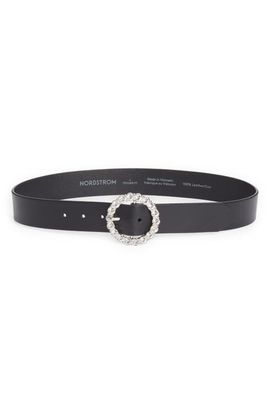 Nordstrom Nordstrom Lila Crystal Buckle Leather Belt