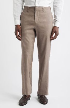 Nordstrom Nordstrom Linen Blend Flat Front Pants