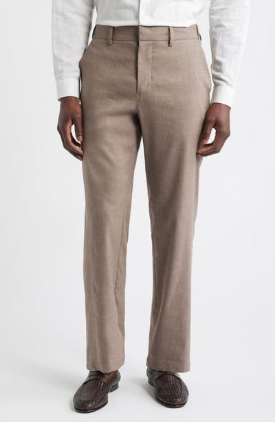 Nordstrom Nordstrom Linen Blend Flat Front Pants