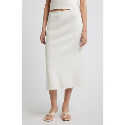 Nordstrom Nordstrom Linen Blend Midi Skirt