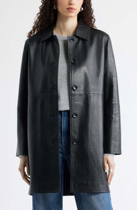 Nordstrom Nordstrom Long Leather Jacket