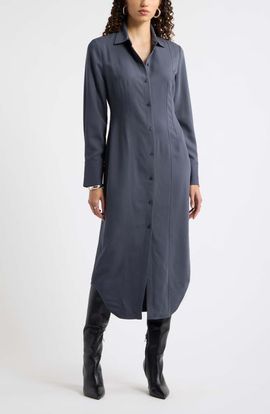 Nordstrom Nordstrom Long Sleeve Midi Shirtdress