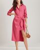 Nordstrom Nordstrom Long Sleeve Stretch Linen Blend Faux Wrap Shirtdress - 1