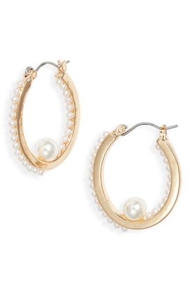 Nordstrom Nordstrom Nested Faux Pearl Hoop Earrings