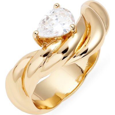 Nordstrom Nordstrom Pear Cubic Zirconia Curved Ring