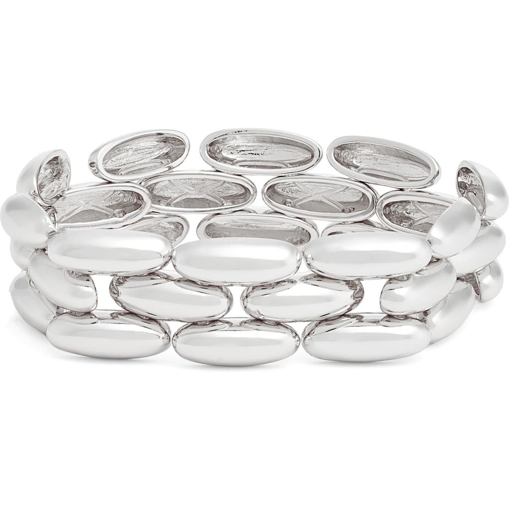 Nordstrom Nordstrom Pebble Link Wide Stretch Bracelet