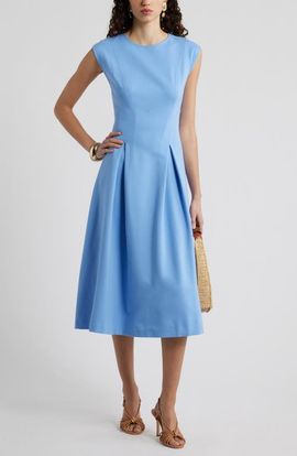 Nordstrom Nordstrom Pleated Cap Sleeve Ponte Dress