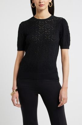 Nordstrom Nordstrom Pointelle Crewneck Sweater