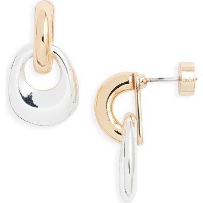 Nordstrom Nordstrom Polished Mixed Metal Frontal Hoop Earrings
