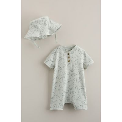 Nordstrom Nordstrom Print Romper & Hat Set