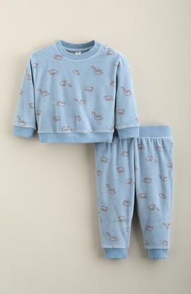 Nordstrom Nordstrom Print Velour Sweatshirt & Joggers Set