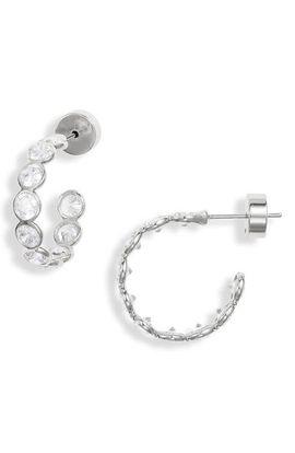 Nordstrom Nordstrom Scalloped Cubic Zirconia Hoop Earrings