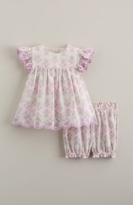 Nordstrom Nordstrom Scalloped Floral Print Cotton Top & Bloomers