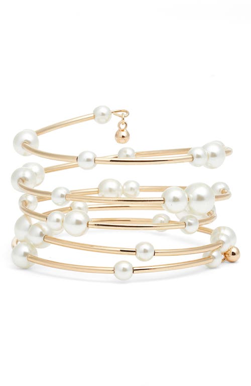 Nordstrom Nordstrom Scattered Faux Pearl Coil Bracelet