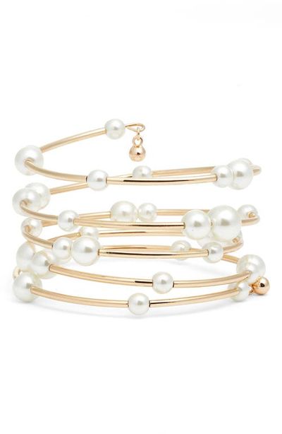 Nordstrom Nordstrom Scattered Faux Pearl Coil Bracelet