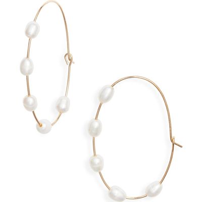 Nordstrom Nordstrom Scattered Freshwater Pearl Hoop Earrings