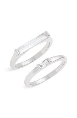 Nordstrom Nordstrom Set of 2 Cubic Zirconia Baguette Rings