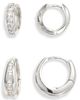 Nordstrom Nordstrom Set of 2 Cubic Zirconia Channel Hoop Earrings - 1