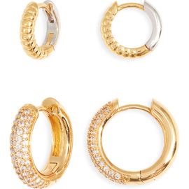 Nordstrom Nordstrom Set of 2 Cubic Zirconia Huggie Hoop Earrings