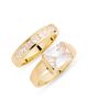 Nordstrom Nordstrom Set of 2 Emerald Cut Cubic Zirconia Stack Rings - 1
