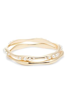 Nordstrom Nordstrom Set of 2 Faux Pearl Bangles