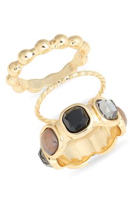Nordstrom Nordstrom Set of 3 Cabochon Stacking Rings