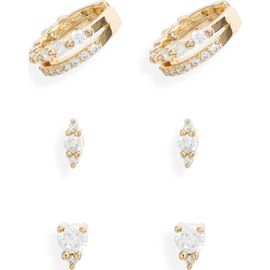Nordstrom Nordstrom Set of 3 Cubic Zirconia Ear Cuffs & Stud Earrings