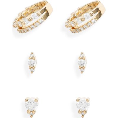 Nordstrom Nordstrom Set of 3 Cubic Zirconia Ear Cuffs & Stud Earrings