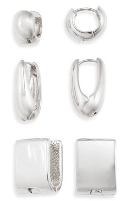 Nordstrom Nordstrom Set of 3 Geometric Hoop Earrings