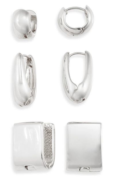Nordstrom Nordstrom Set of 3 Geometric Hoop Earrings