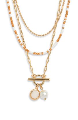 Nordstrom Nordstrom Set of 3 Imitation Pearl and Bead Necklaces