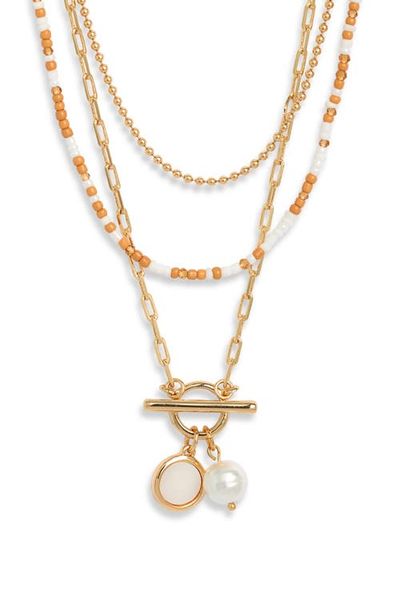 Nordstrom Nordstrom Set of 3 Imitation Pearl and Bead Necklaces