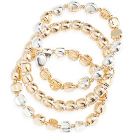 Nordstrom Nordstrom Set of 3 Mixed Orb Stretch Bracelets