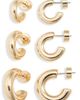 Nordstrom Nordstrom Set of 3 Small Polished Tube Hoop Earrings - 1