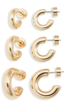 Nordstrom Nordstrom Set of 3 Small Polished Tube Hoop Earrings