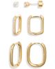 Nordstrom Nordstrom Set of 3 Studs & Square Pavé Hoop Earring Set - 1
