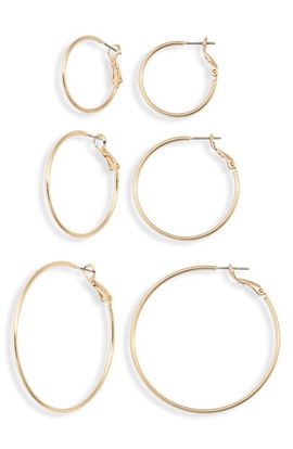 Nordstrom Nordstrom Set of 3 Thin Essential Hoop Earrings
