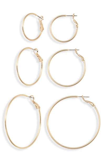 Nordstrom Nordstrom Set of 3 Thin Essential Hoop Earrings
