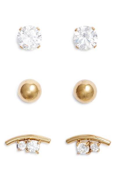 Nordstrom Nordstrom Set of 3 Waterproof Cubic Zirconia Assorted Stud Earrings