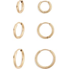Nordstrom Nordstrom Set of 3 Waterproof Huggie Hoop Earrings