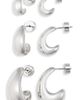 Nordstrom Nordstrom Set of 3 Wide J-Hoop Earrings - 1