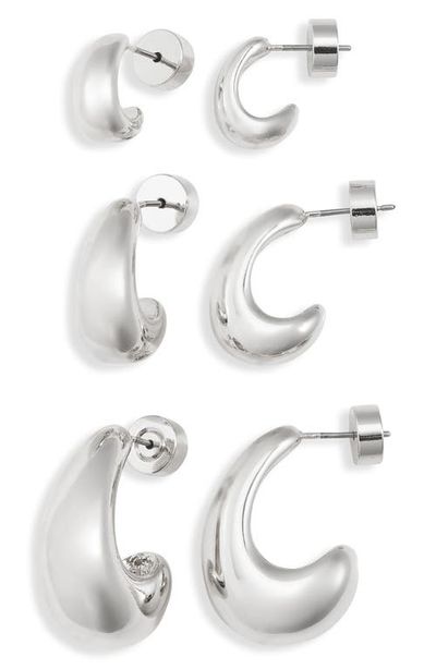 Nordstrom Nordstrom Set of 3 Wide J-Hoop Earrings