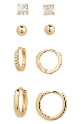Nordstrom Nordstrom Set of 4 Demi Fine Essentials Stud & Hugging Hoop Earrings