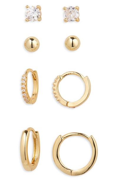 Nordstrom Nordstrom Set of 4 Demi Fine Essentials Stud & Hugging Hoop Earrings