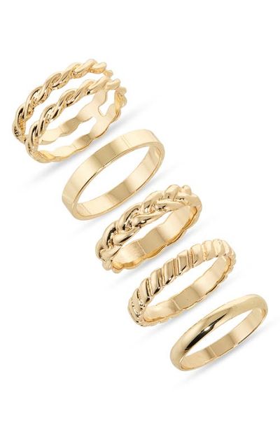 Nordstrom Nordstrom Set of 5 Twist Stacking Rings
