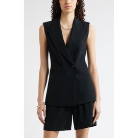 Nordstrom Nordstrom Sleeveless Crepe Blazer