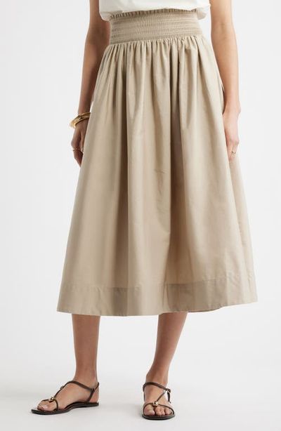 Nordstrom Nordstrom Smocked Cotton Midi Skirt
