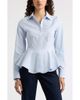 Nordstrom Nordstrom Stretch Cotton Poplin Peplum Shirt - 1